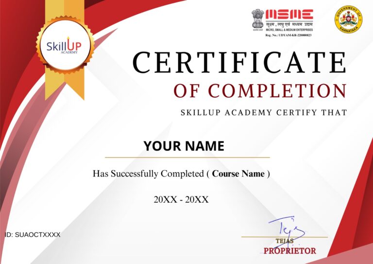 Skill Up Certificate