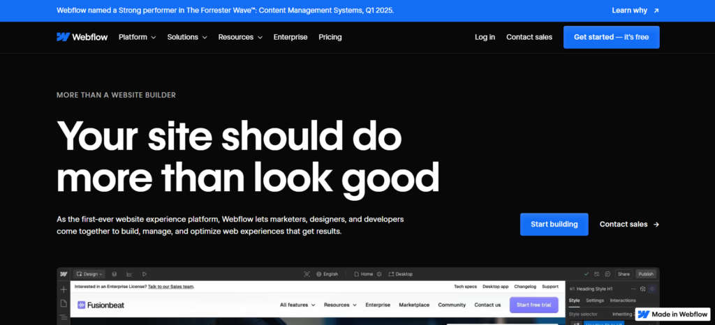 CMS Platforms for Websites, Webflow design tool blending functionality for CMS websites
