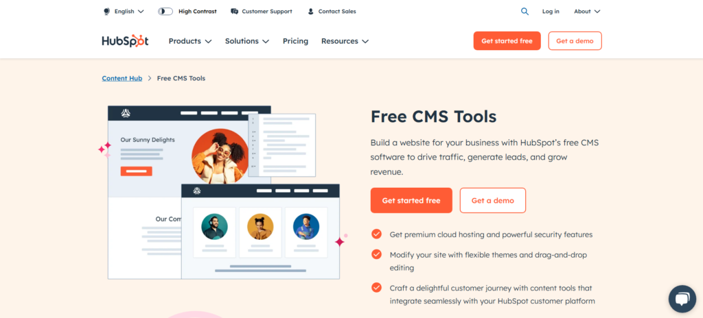 CMS Platforms for Websites, HubSpot CMS marketing analytics dashboard for websites